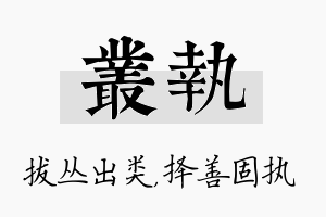 丛执名字的寓意及含义