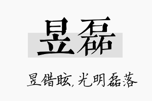 昱磊名字的寓意及含义