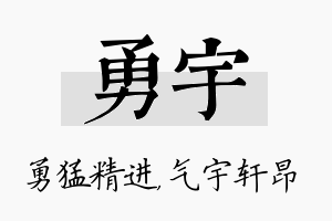 勇宇名字的寓意及含义