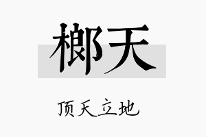 榔天名字的寓意及含义