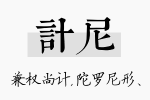 计尼名字的寓意及含义