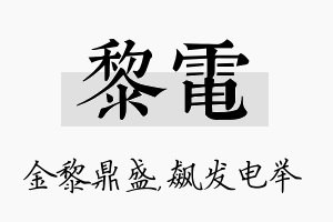 黎电名字的寓意及含义