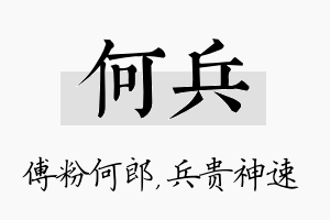 何兵名字的寓意及含义