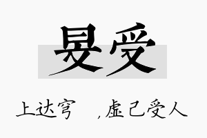 旻受名字的寓意及含义