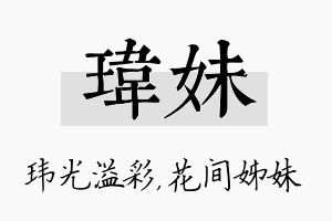 玮妹名字的寓意及含义