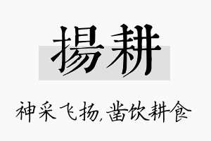 扬耕名字的寓意及含义