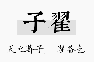 子翟名字的寓意及含义