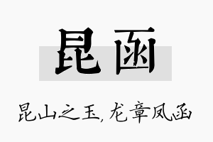 昆函名字的寓意及含义