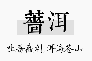 蔷洱名字的寓意及含义