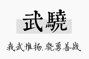 武骁名字的寓意及含义