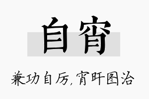 自宵名字的寓意及含义