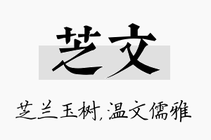 芝文名字的寓意及含义