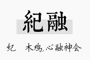 纪融名字的寓意及含义