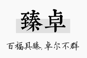 臻卓名字的寓意及含义