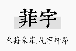 菲宇名字的寓意及含义