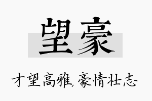 望豪名字的寓意及含义