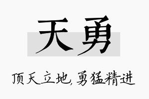 天勇名字的寓意及含义