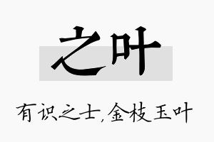 之叶名字的寓意及含义