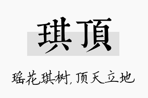 琪顶名字的寓意及含义