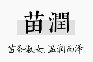 苗润名字的寓意及含义