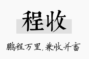 程收名字的寓意及含义