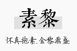 素黎名字的寓意及含义