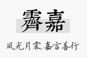 霁嘉名字的寓意及含义