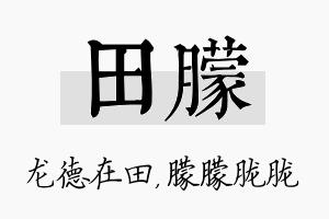 田朦名字的寓意及含义