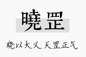 晓罡名字的寓意及含义