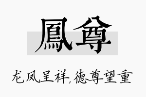 凤尊名字的寓意及含义