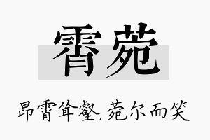 霄菀名字的寓意及含义