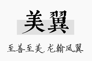 美翼名字的寓意及含义