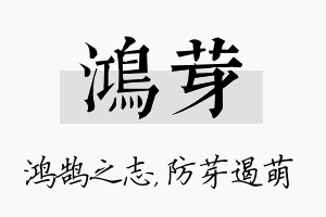 鸿芽名字的寓意及含义