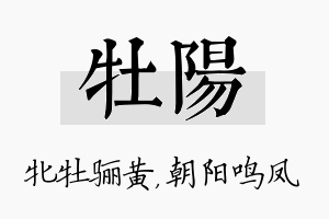 牡阳名字的寓意及含义