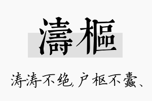 涛枢名字的寓意及含义