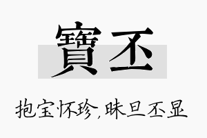 宝丕名字的寓意及含义