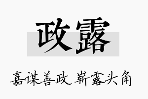 政露名字的寓意及含义