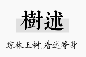 树述名字的寓意及含义