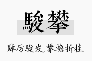 骏攀名字的寓意及含义