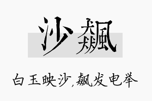 沙飙名字的寓意及含义