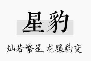 星豹名字的寓意及含义