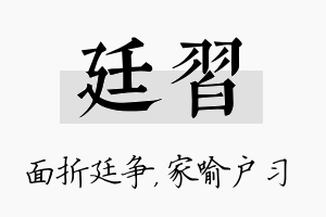 廷习名字的寓意及含义