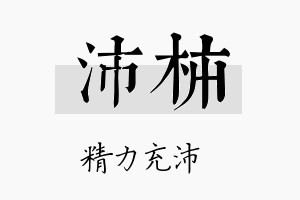 沛柿名字的寓意及含义