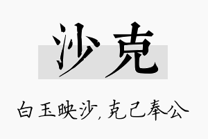 沙克名字的寓意及含义