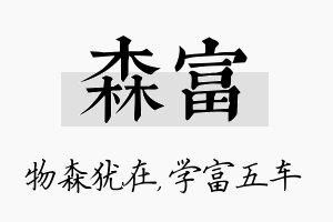 森富名字的寓意及含义