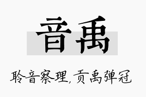 音禹名字的寓意及含义