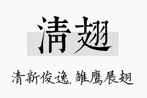 清翅名字的寓意及含义