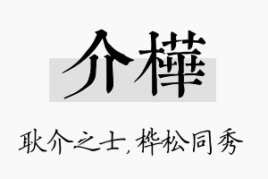 介桦名字的寓意及含义