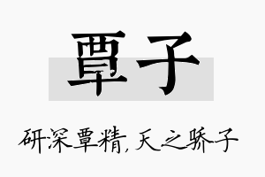 覃子名字的寓意及含义