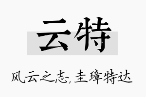 云特名字的寓意及含义